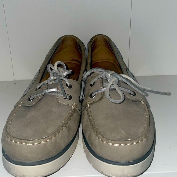 Gray suede🩶sperry platforms chunky sneakers platform sneakers boat shoes y2k - Picture 9 of 9